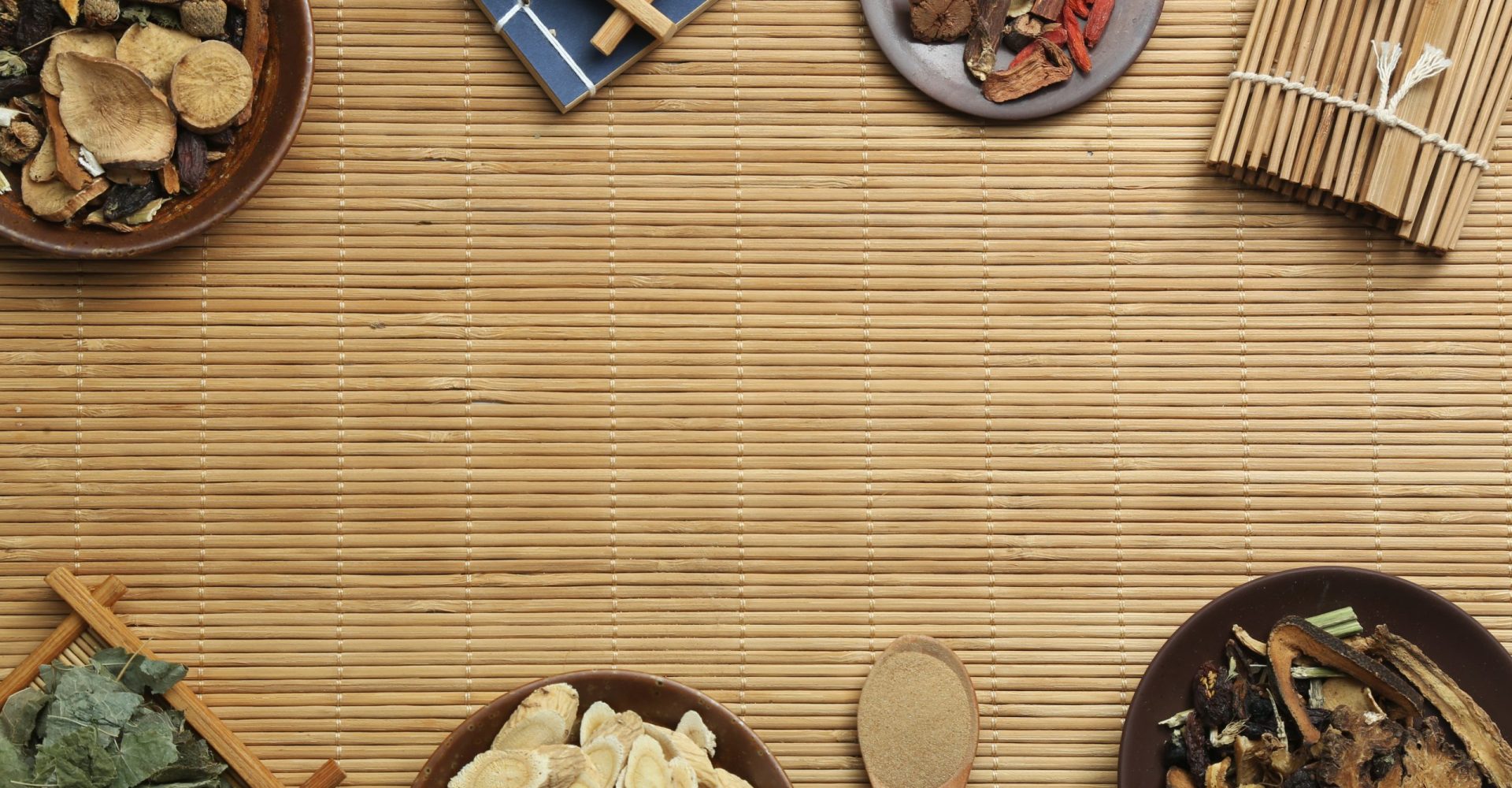 Traditional Chinese medicine and ancient medical book on bamboo